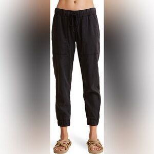 MSRP $145 Bella Dahl Pocket Joggers Drawstring Pants Size S Vintage Black